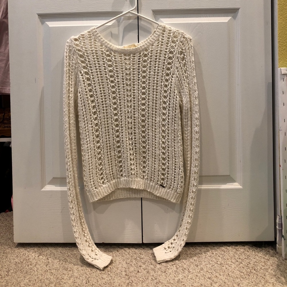 Hollister white and gold sweater